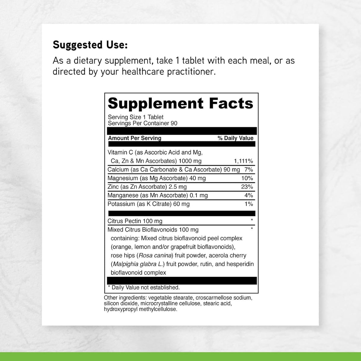 DAVINCI Labs Poten-C: Vitamin C with Minerals & Bioflavonoids for Immune and Collagen Support - 90 Tablets - görsel 6