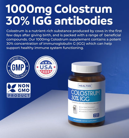 Bovine Colostrum for Women – 1,000 mg per Serving with 30% IgG Immunoglobulins