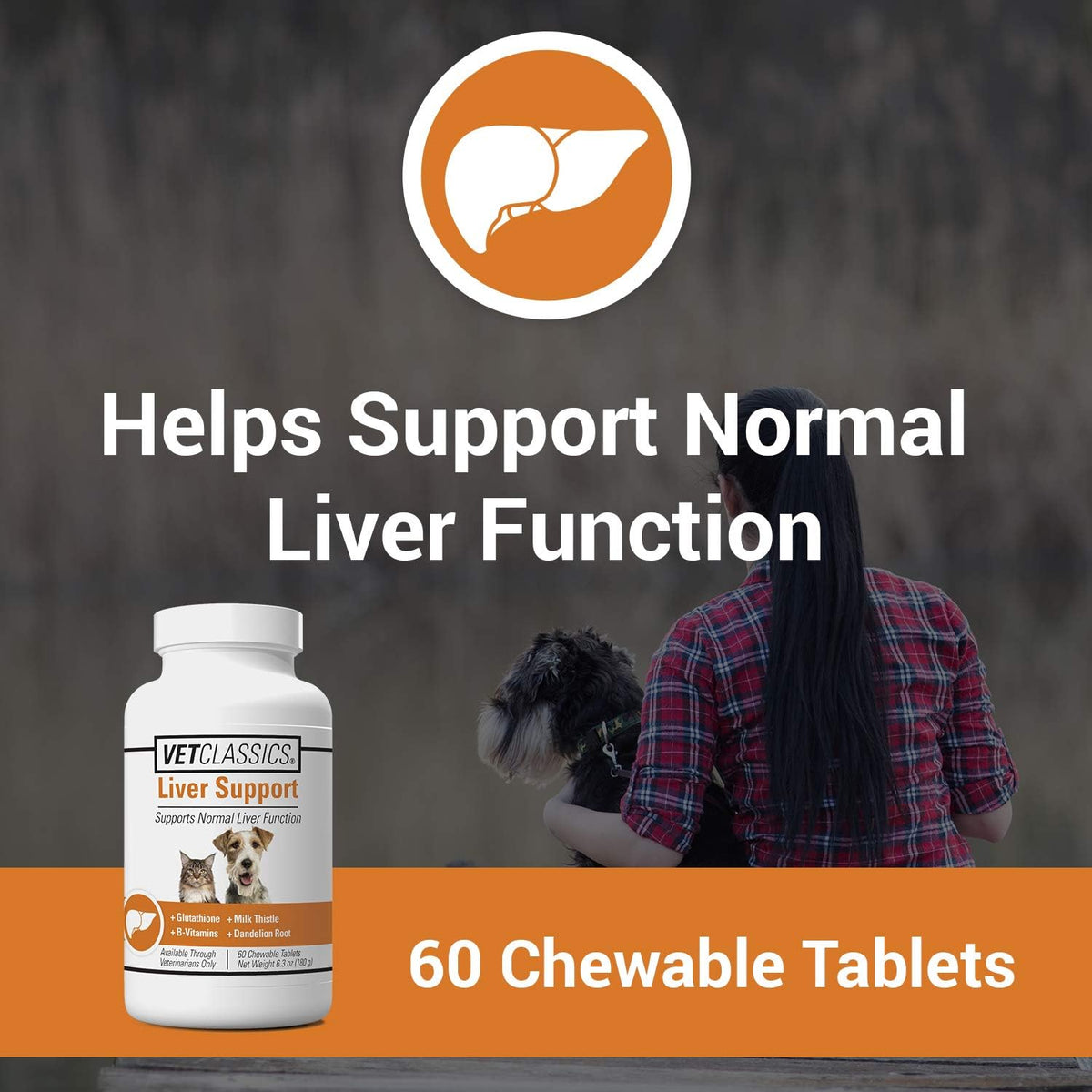 Vet Classics Liver Support Pet Health Supplement for Dogs and Cats – Liver Functions – B-Vitamins, Glutathione, Milk Thistle – 60 Chewable Tablets - görsel 2