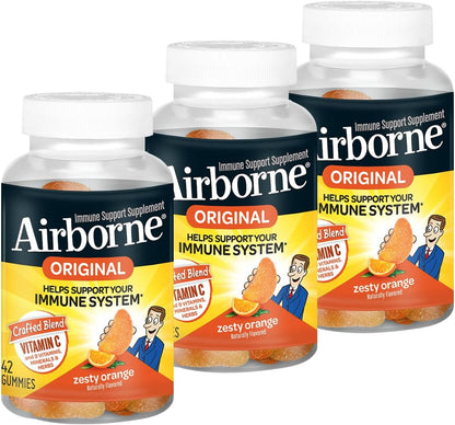 Airborne Zesty Orange Effervescent Tablets Vitamin C 1000mg x 36 Tablets (Pack of 2)