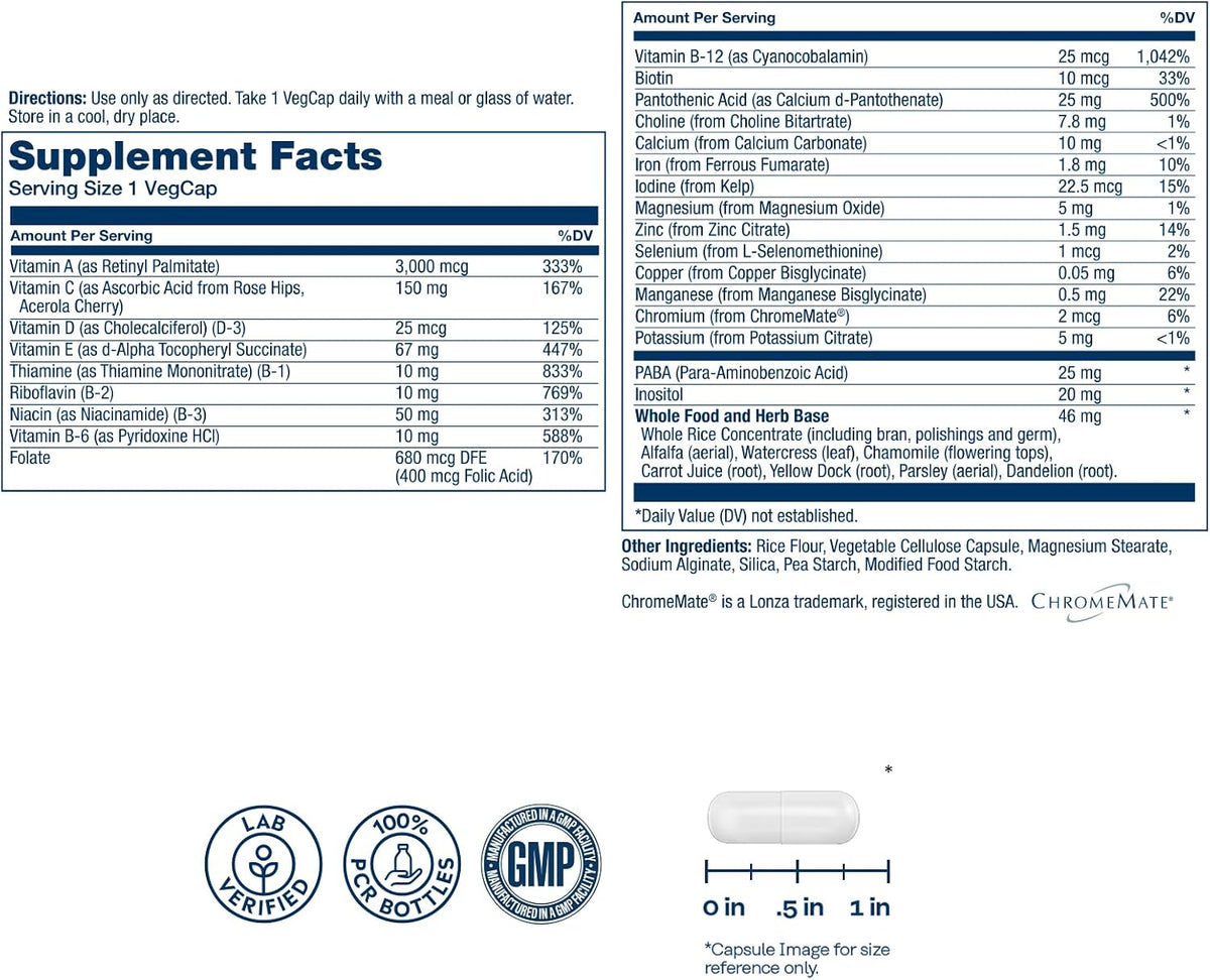 SOLARAY Once Daily High Energy Multivitamin – for Women and Men, 30 Vegan Capsules - görsel 2