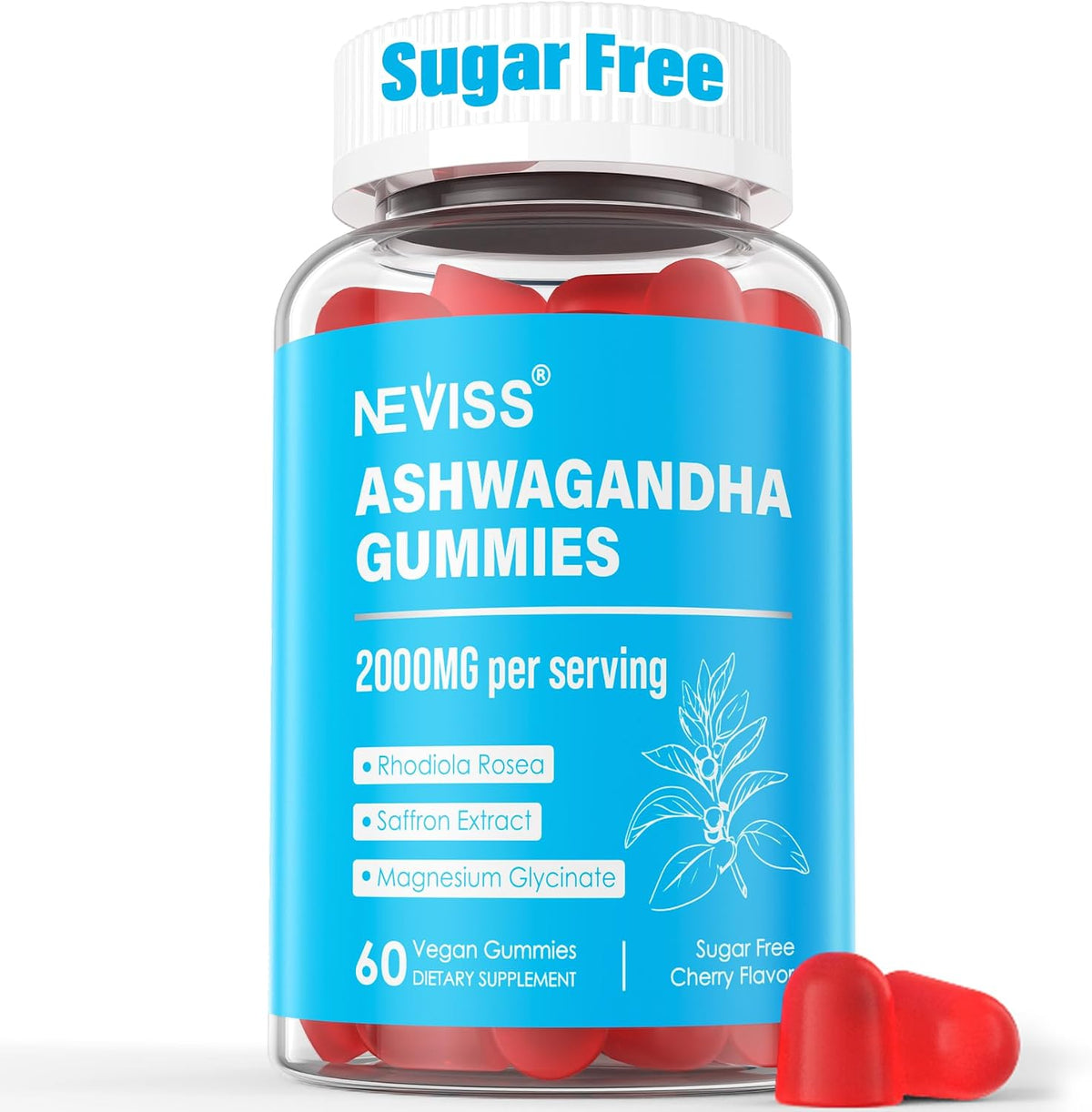 NEVISS Ashwagandha Gummies with Magnesium – Aids Muscle Function: Magnesium glycinate plays a key role in muscle – Image 9