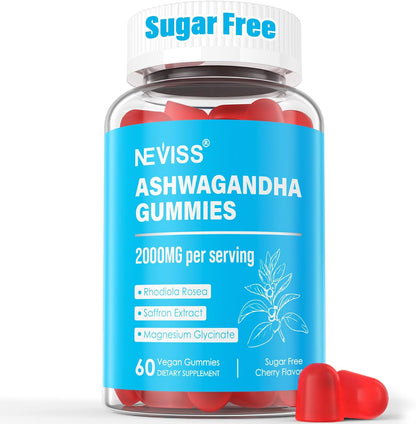 NEVISS Ashwagandha Gummies with Magnesium – Aids Muscle Function: Magnesium glycinate plays a key role in muscle – Image 9