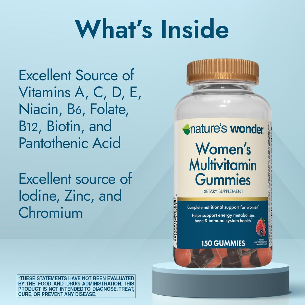Nature's Wonder Women's Multivitamin Gummies – for Energy, Bone & Immune Support, 150 Count - görsel 2