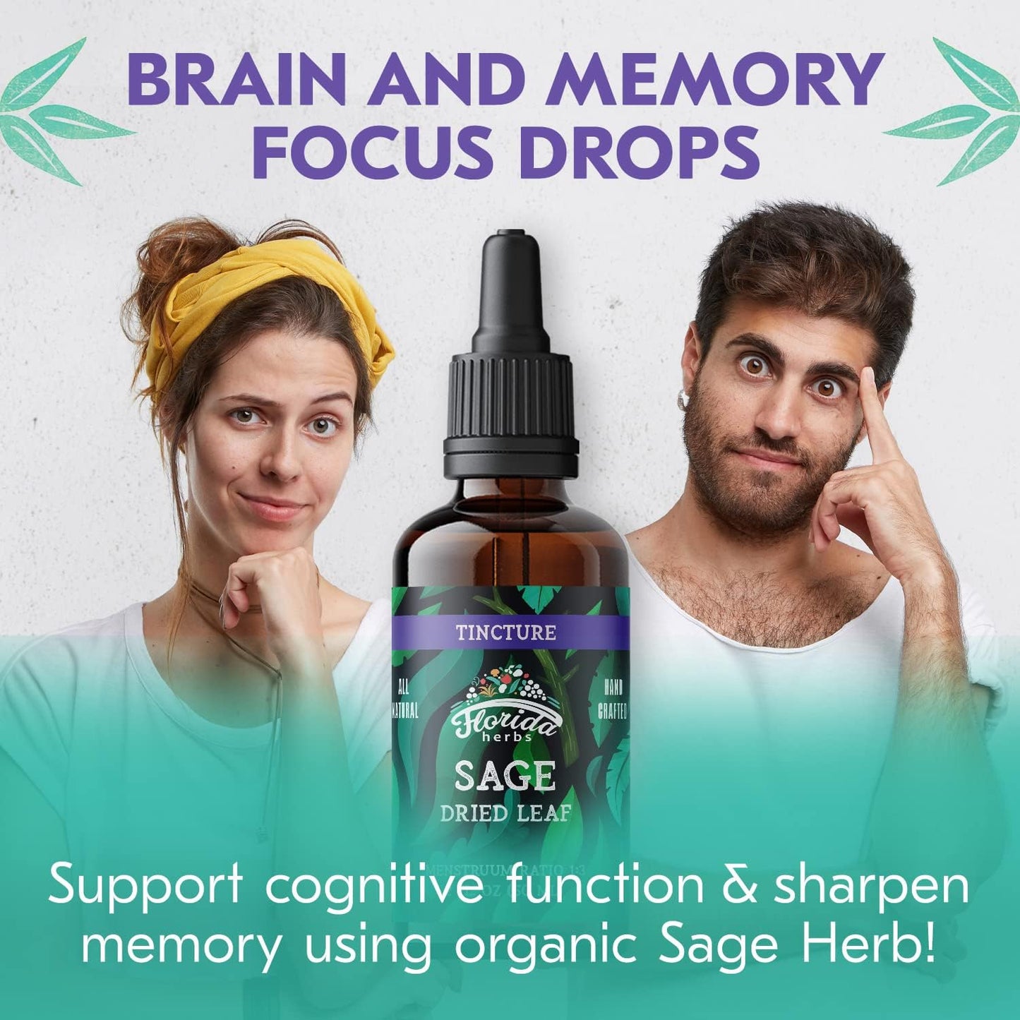 Organic Sage Extract Liquid – Alcohol-Free, Non-GMO – Florida Herbs (2 fl oz) - görsel 3