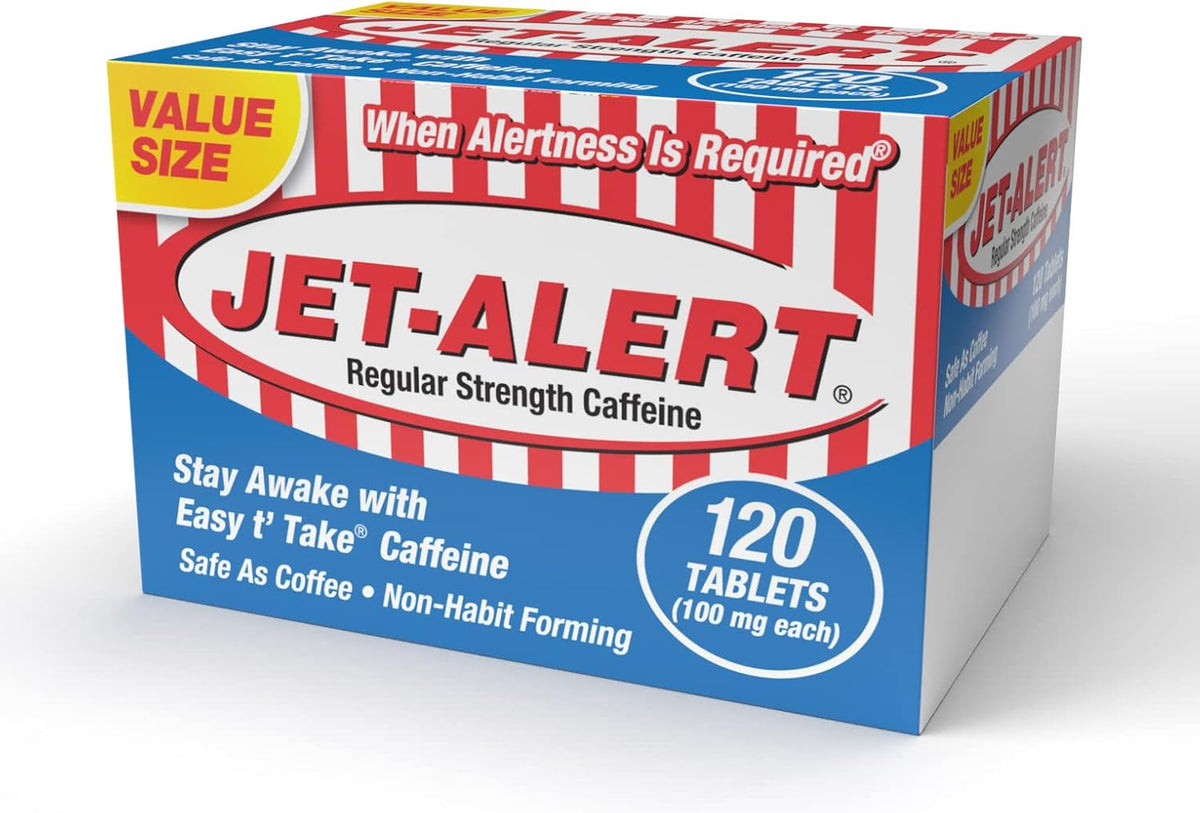Jet-Alert Caffeine Tablets 100 mg, 120 Tablets - görsel 1