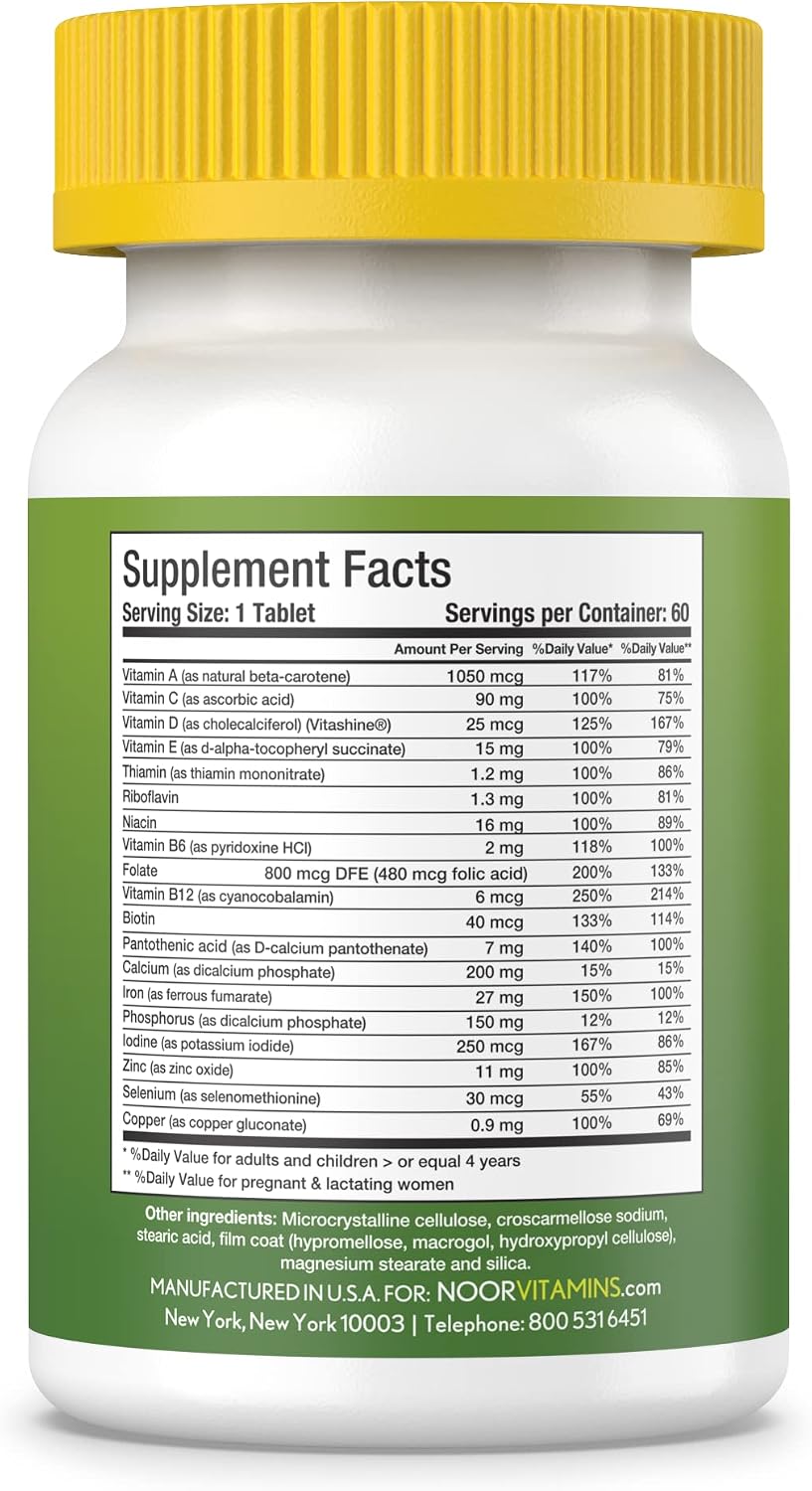 Noor Vitamins Halal Women's Multivitamin & Mineral – Vegan, Once Daily, 2-Month Supply - görsel 2