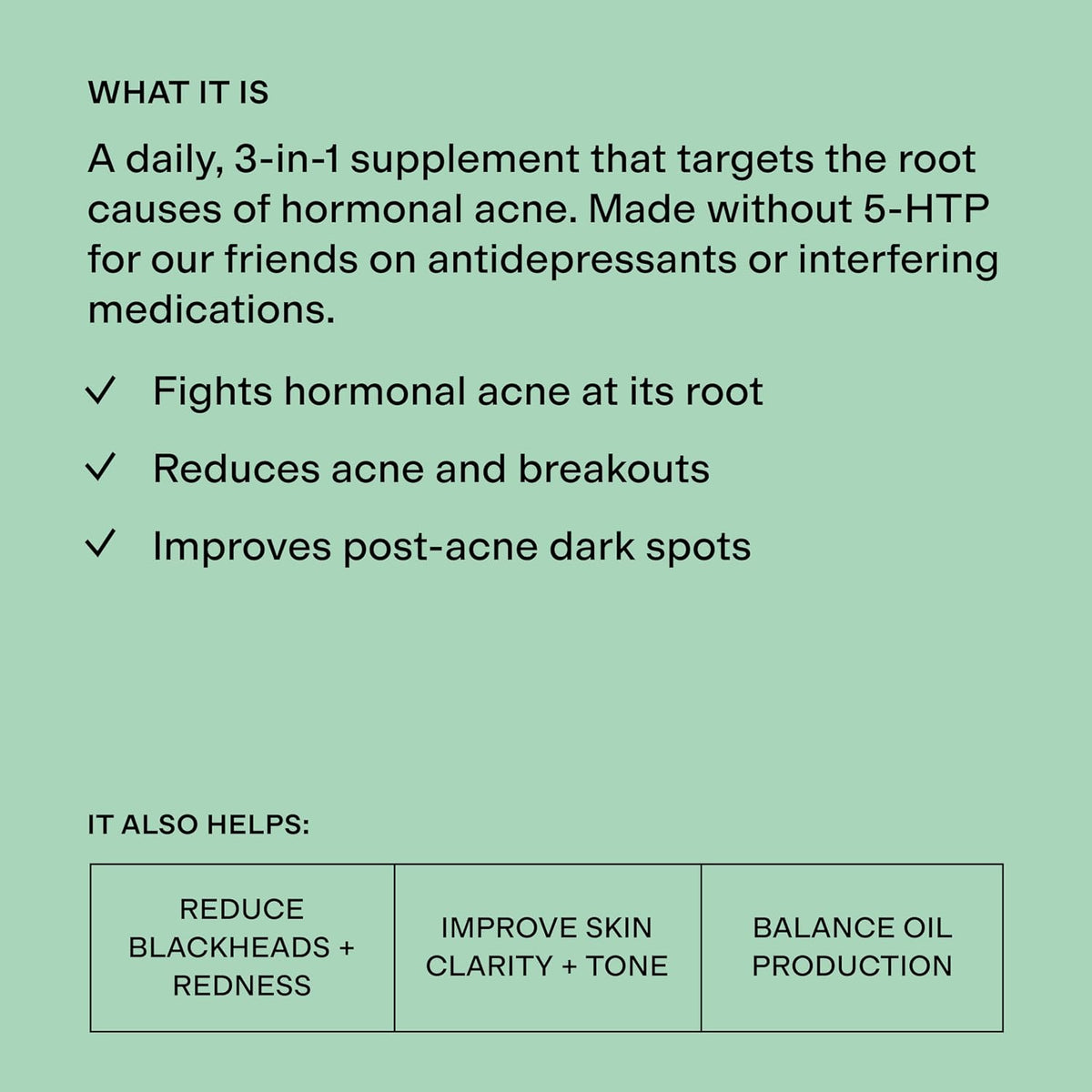CLEARSTEM - MINDBODYSKIN Hormonal Acne Supplement (No 5-HTP) - Natural DIM Supplement - Skin care Vitamins - Hormone Balance, Antioxidants - Gluten-Free, Cruelty-Free - 30 Servings, 90 Capsules - görsel 3