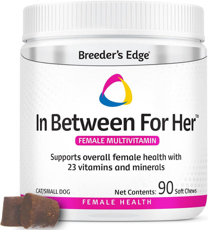 Breeder's Edge in Between for Her, Daily Multivitamin Supplement for Breeding Dogs and Cats, Fills Nutritional Gaps and Supports Mum in Between Breeding, 90 Tablets for Cats & Small Dogs