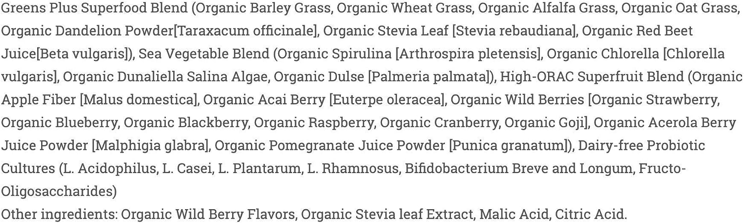 Greens+ Organic Wild Berry Superfood Powder - görsel 9