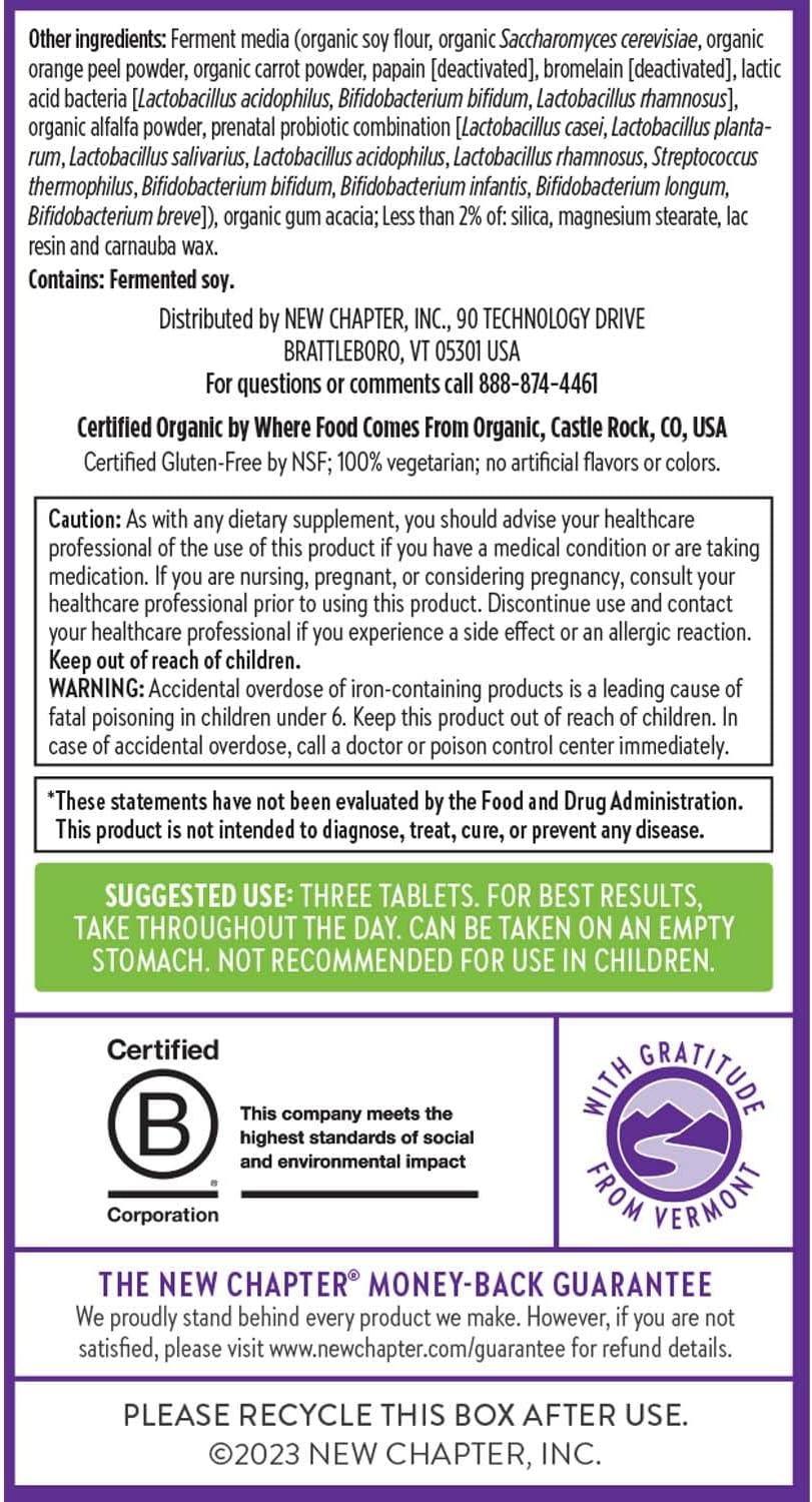 New Chapter Advanced Perfect Prenatal Vitamins - 96 Count - görsel 7