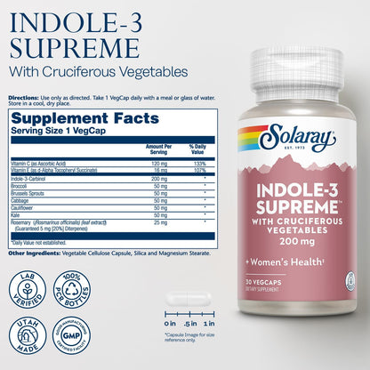 SOLARAY Indole-3 Supreme with Cruciferous Vegetables