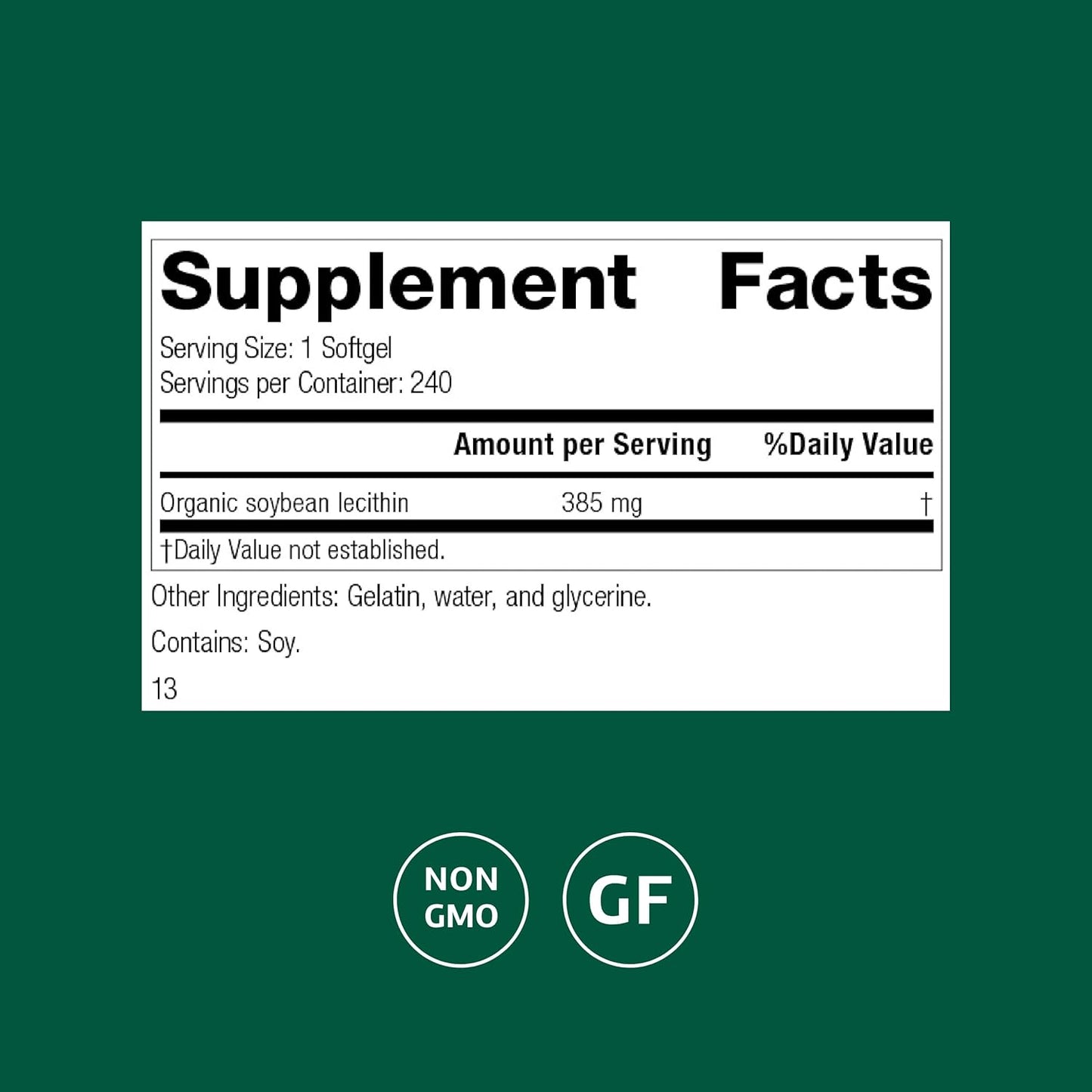 Standard Process Soya Lecithin - Cognitive & Liver Health Support - 240 Softgels - görsel 2