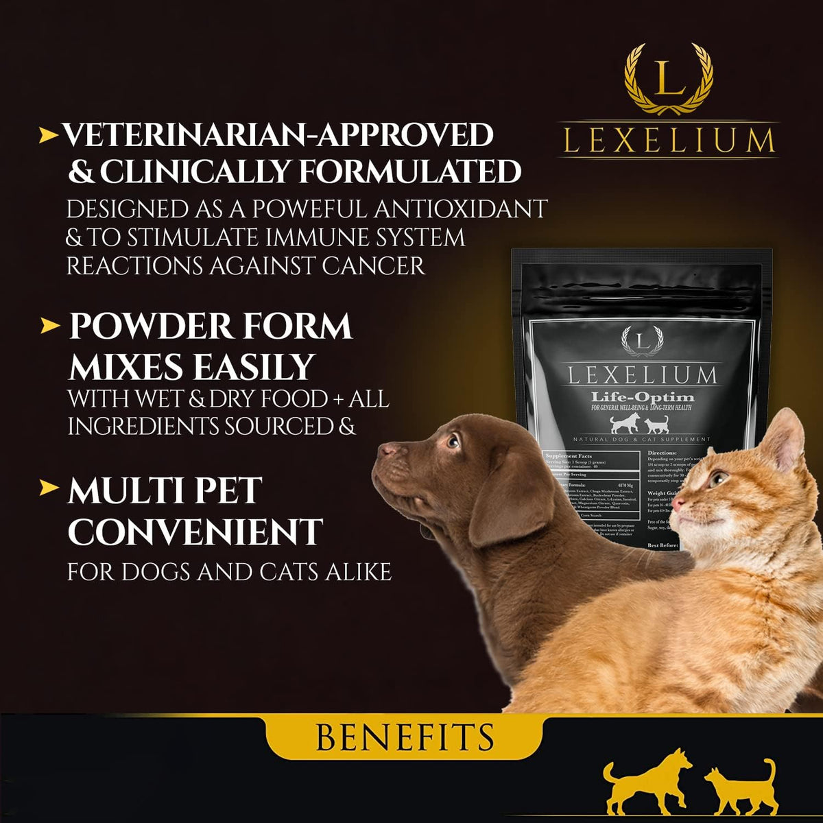 Lexelium Life-Optim Terminal Illness Support Blend for Dogs and Cats | 100% Natural Supplement Powder | 200g Bag - görsel 2