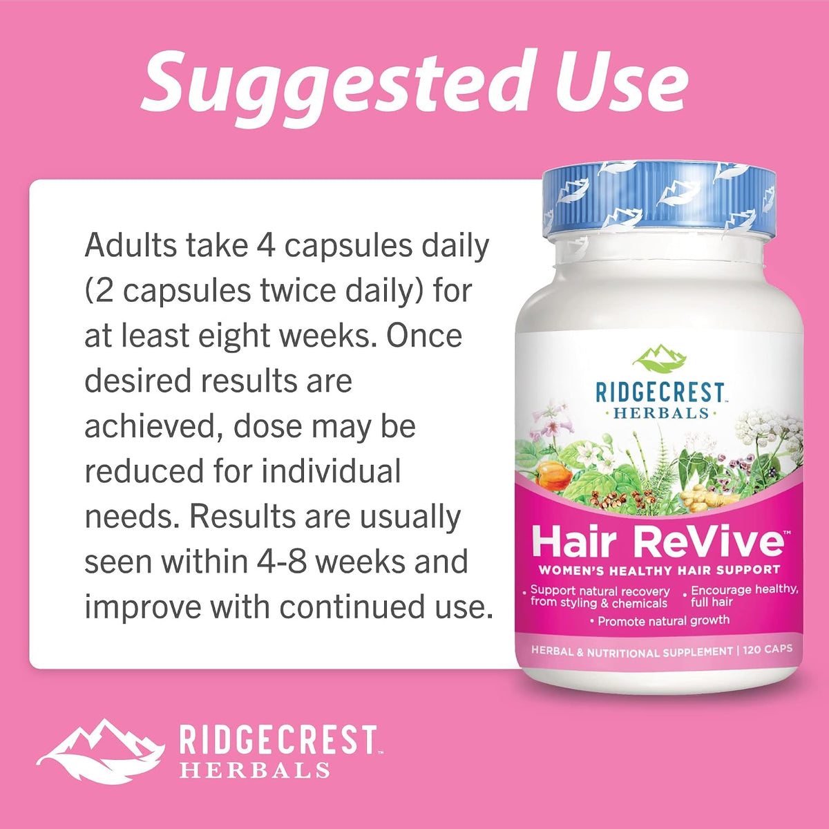 RidgeCrest Herbals Hair ReVive – Nutritional Hair Supplement for Women with Biotin, Vitamin C, Zinc & Copper - görsel 8