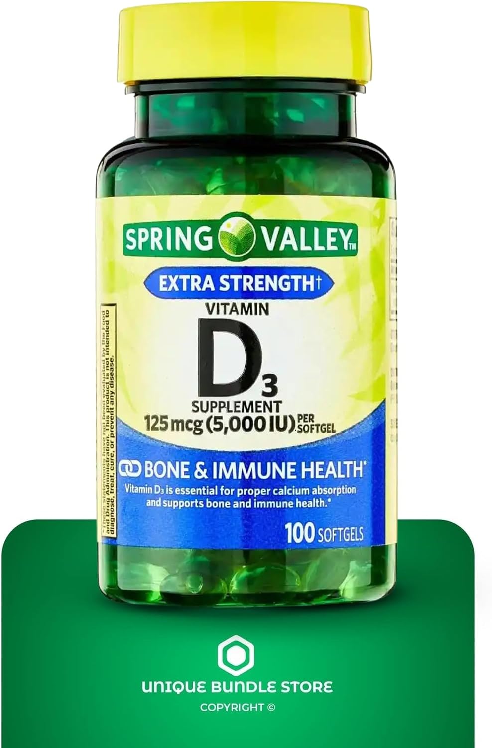 Vitamin D3 5000 IU (125 mcg) – 100 Softgels, High Potency Supplement for Bone and Immune Support - görsel 5