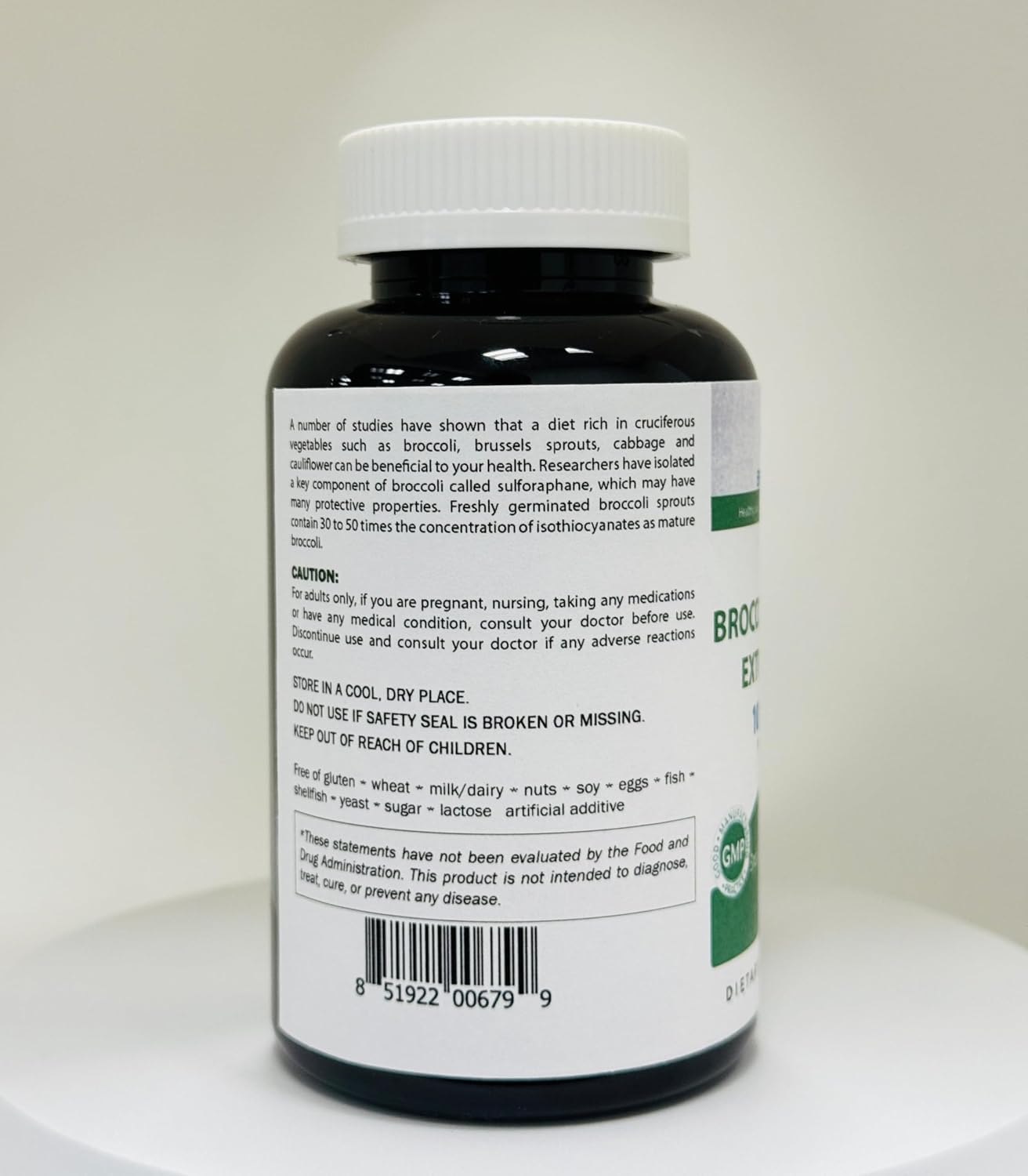 Brieofood Broccoli Sprout Extract 4:1, 1000 mg per Serving - 240 Capsules - görsel 6