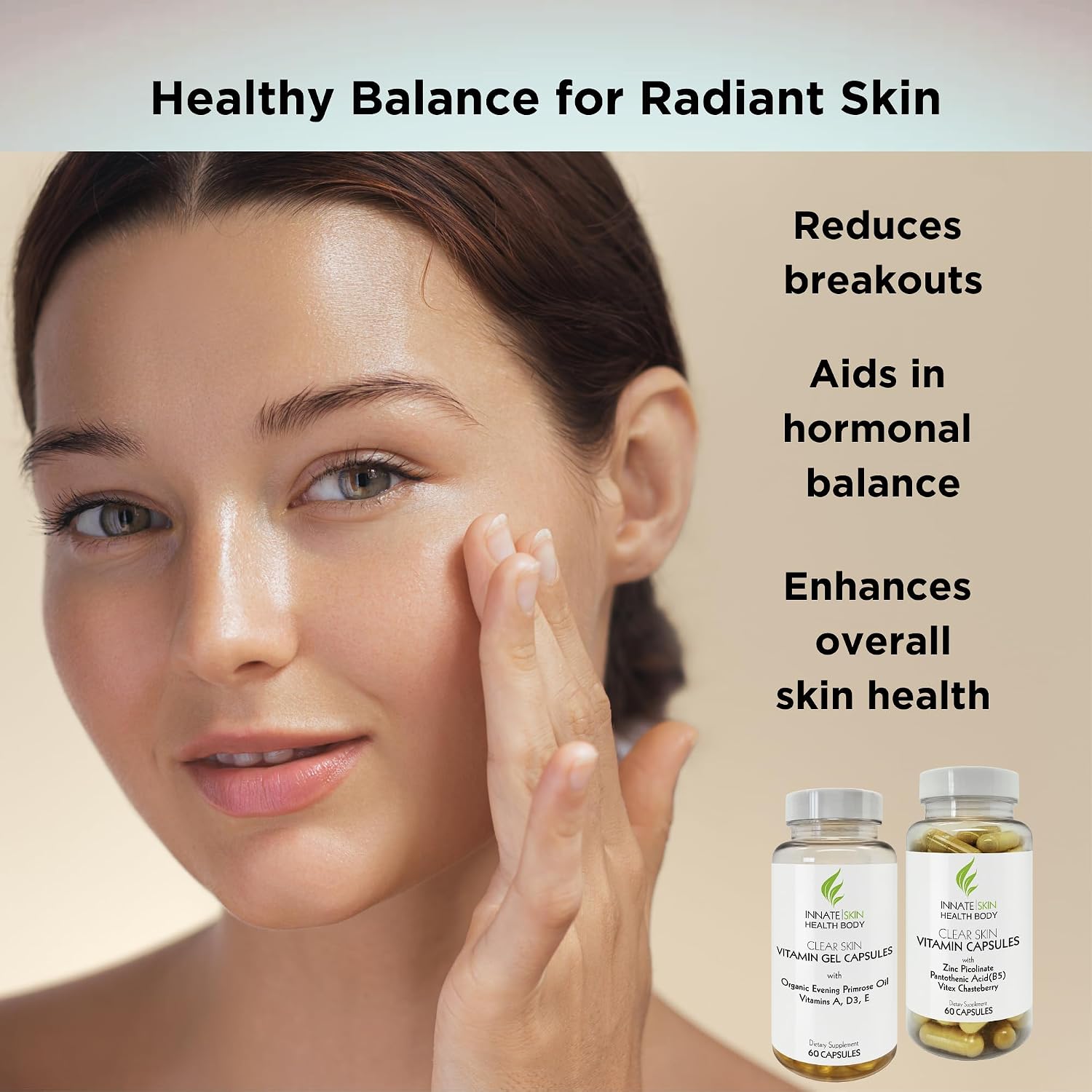 Clear Skin Acne Vitamin System - 60 Capsules (2-Pack) - görsel 5