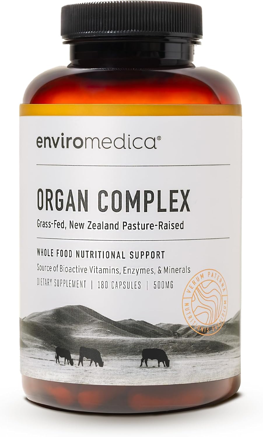 Enviromedica Grass-Fed Organ Complex: Freeze-Dried Beef Liver, Kidney, Heart and Pancreas (180 Capsules) - görsel 1