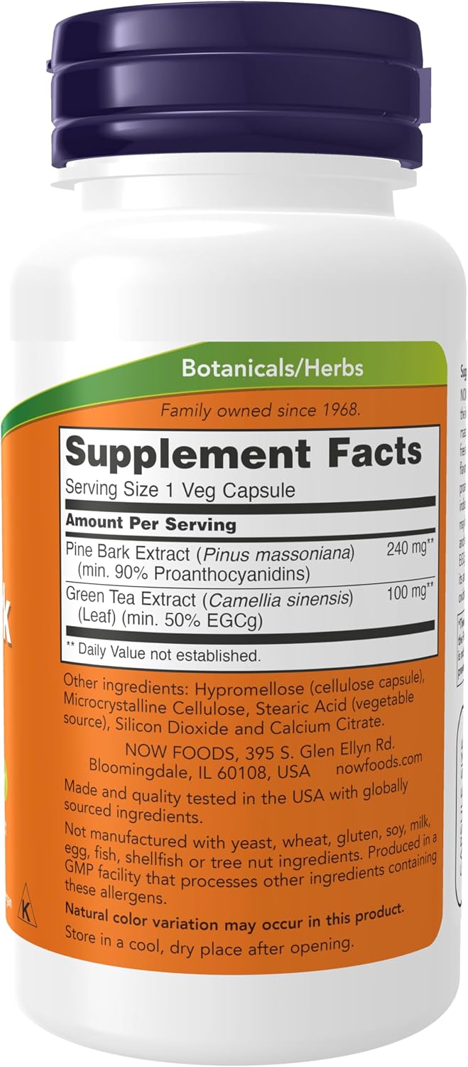 NOW Foods Pine Bark Extract 240 mg, 90 Vegetable Capsules (2 Pack) - görsel 3