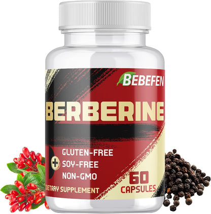 Berberine HCl Supplement - 60 Capsules - Non-GMO, Gluten-free