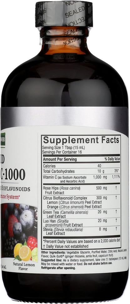 Nature's Answer Liquid Vitamin C 1000mg with Rose Hips & Bioflavonoids, 240 ml