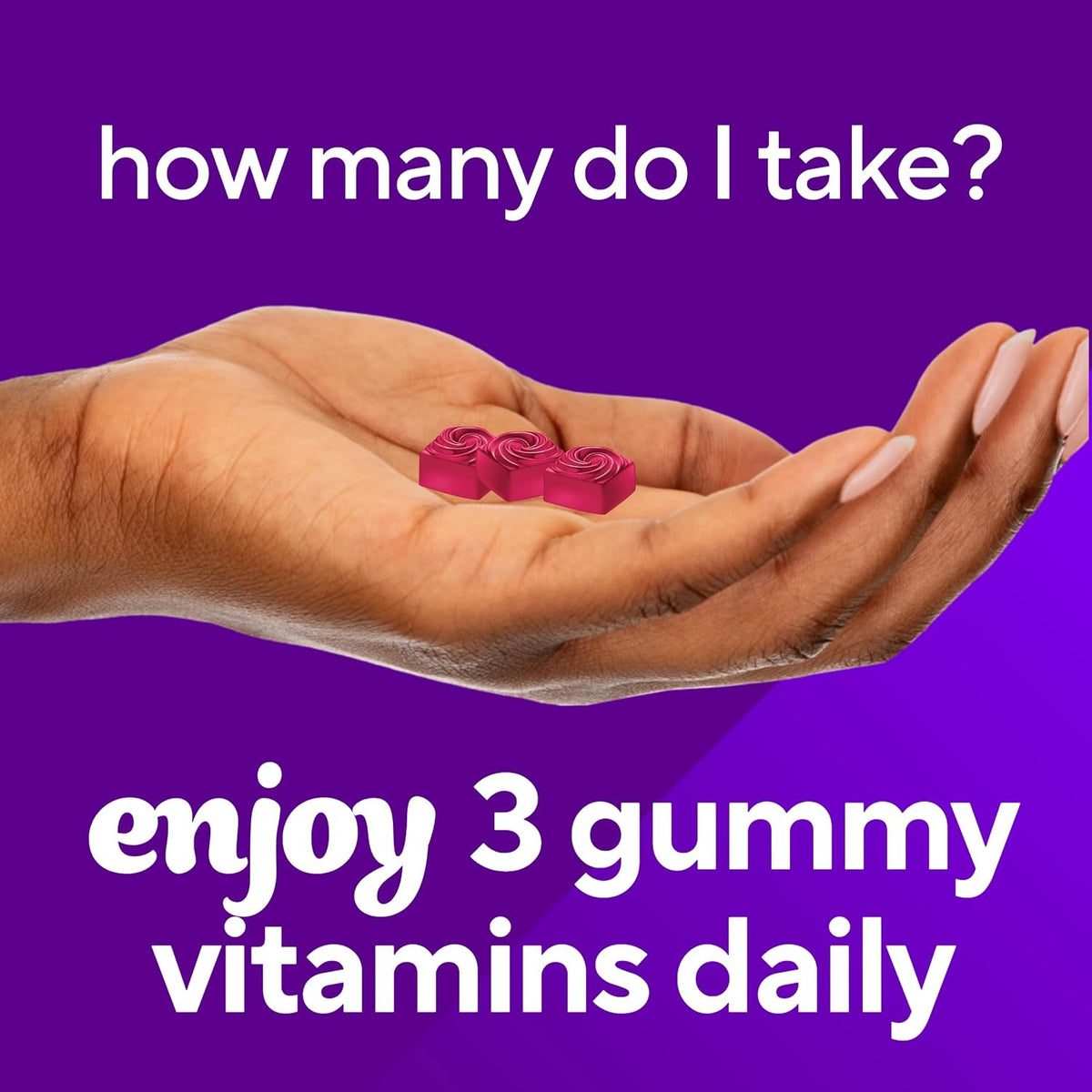 Vitafusion Gorgeous Hair, Skin & Nails Multivitamin Gummy Vitamins with Biotin and Vitamins C & E, Raspberry Flavour, 135 Count - görsel 7