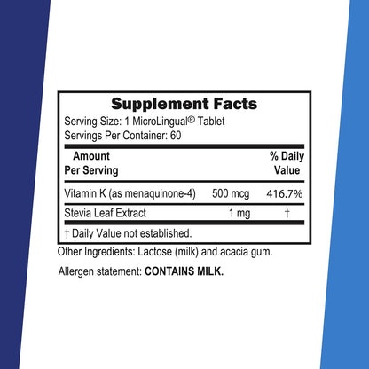 Superior Source Vitamin K2 MK-4 500 mcg Sublingual Tablets - 60 Tablets