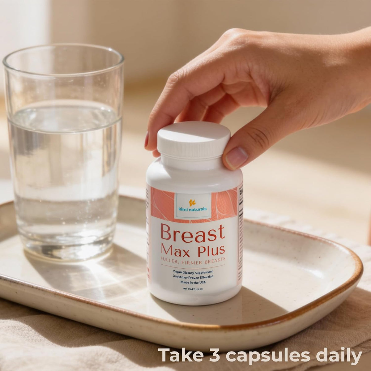 KIMI Naturals Breast Max Plus - Breast Support Supplement with Fenugreek, for Breast Firmness, 90 Capsules - görsel 6