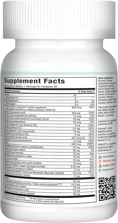 Maxi Health Chewable Multivitamin with Iron - Cherry Flavour - 90 Tablets