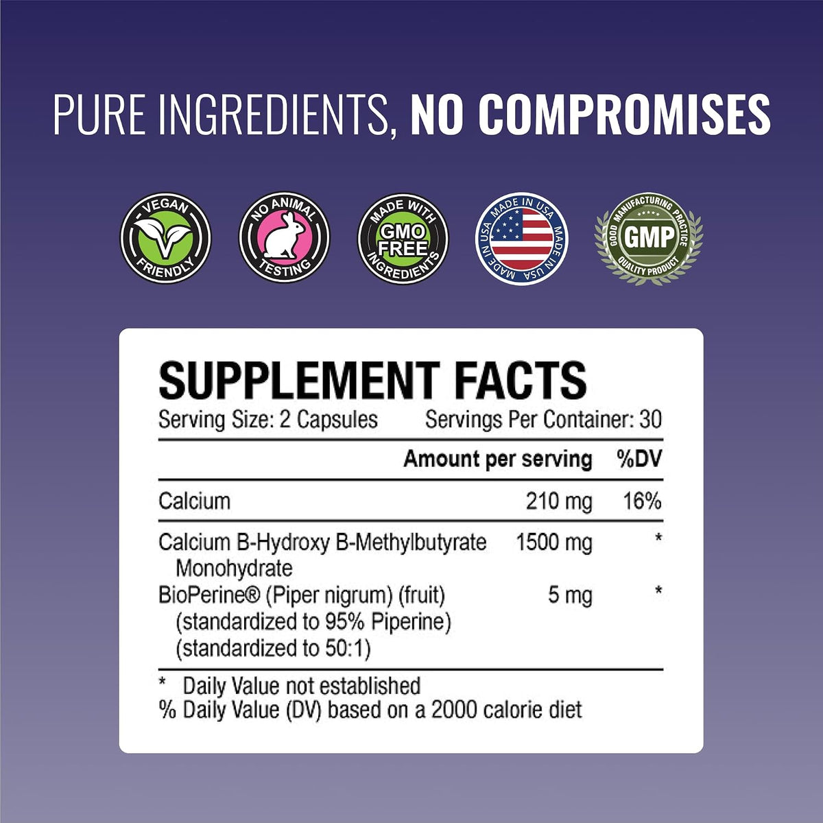 Approved Science HMB - 1500mg High-Potency HMB Supplement with Calcium and BioPerine for Absorption - Muscle Health and Exercise Performance - 60 Vegan Capsules - Pack of 3 - görsel 5