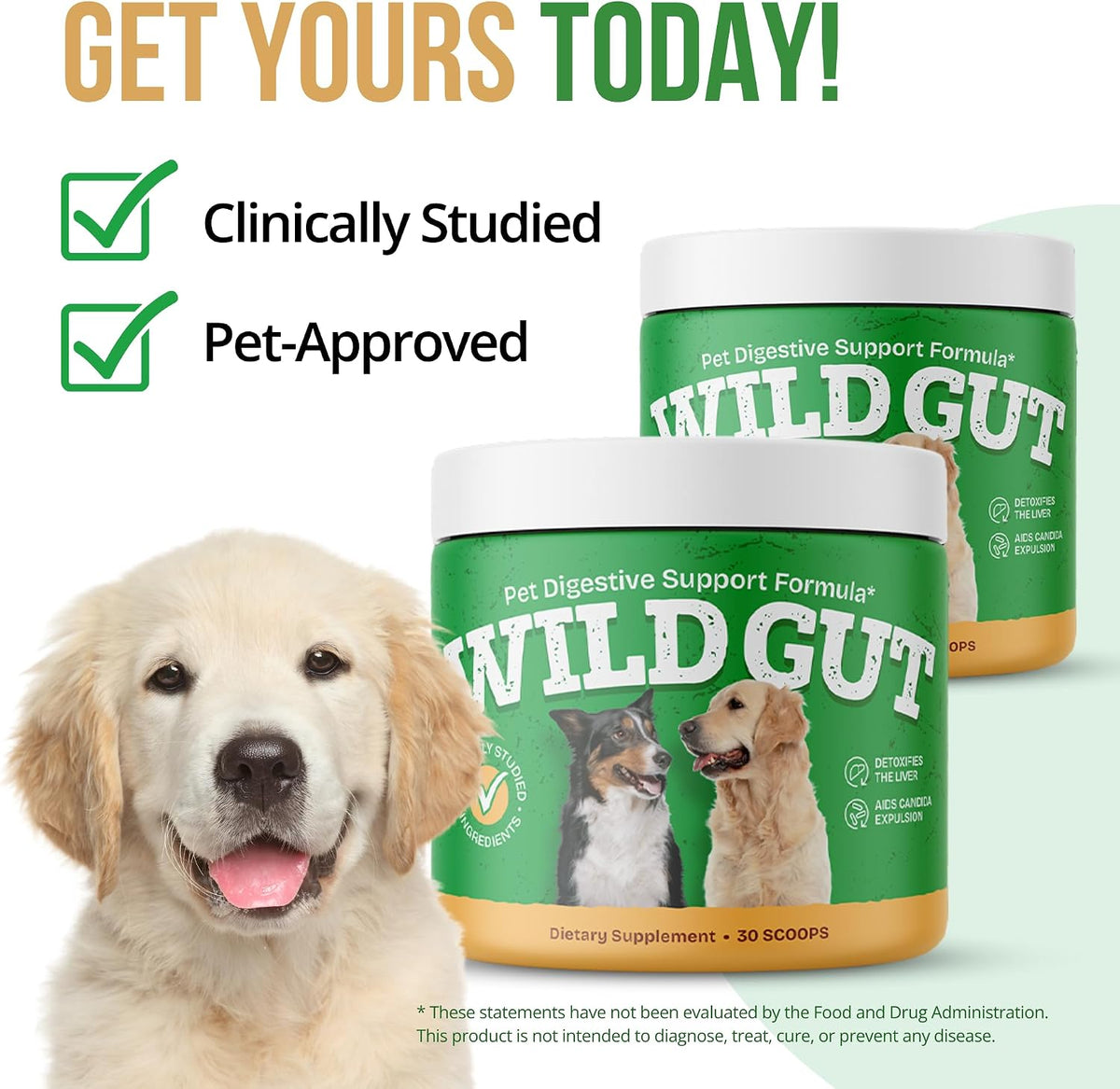 Wild Gut - Natural Probiotic Supplement for Pets | Supports Digestive Health & Gut Microbiome | 8 Probiotic Strains | 3 Bottles - görsel 4