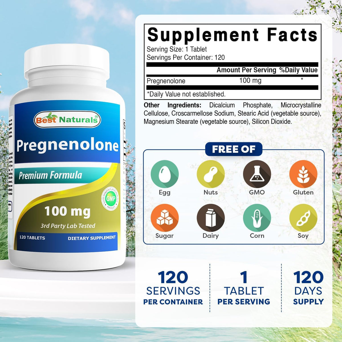 Best Naturals Pregnenolone 100 mg 120 Tablets - görsel 2