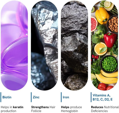 Be Bodywise Biotin Hair Gummies for Women - Sugar Free, Vegan, 60-Day Supply
