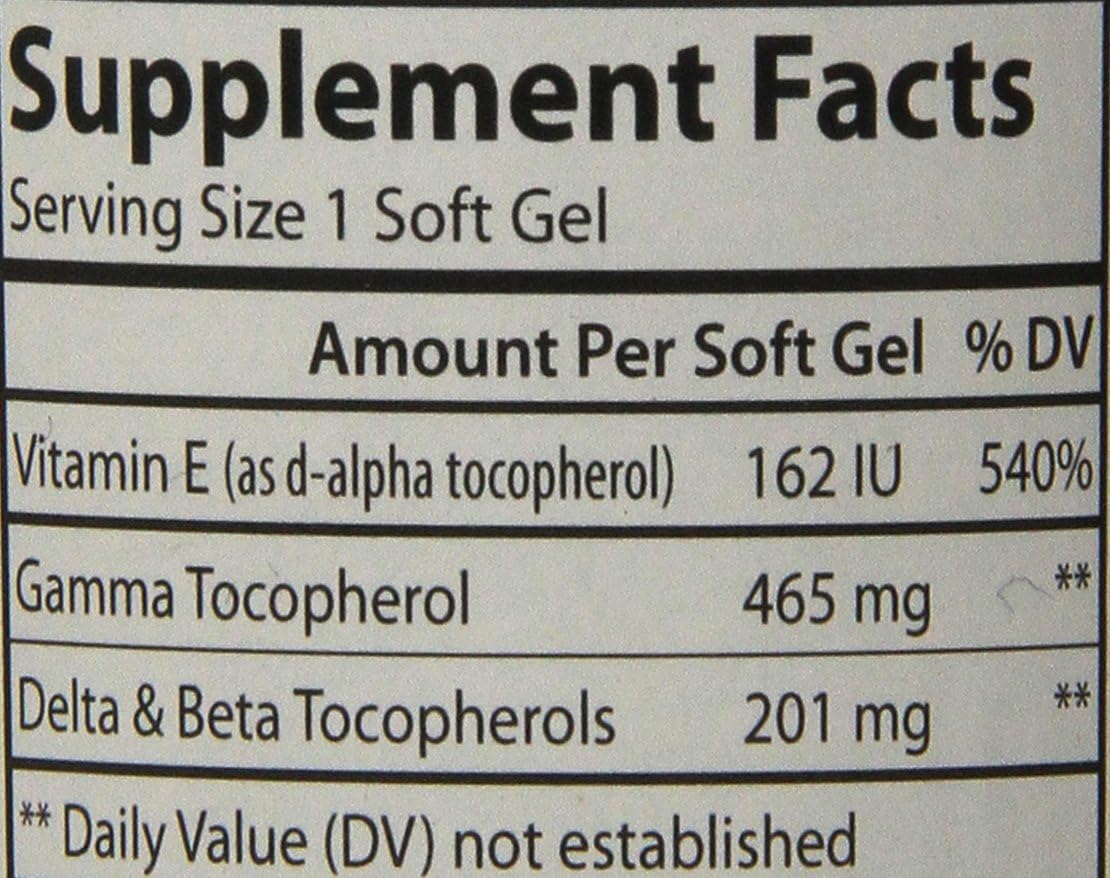 Carlson Gamma E-Gems, Gamma Tocopherol, 465 mg, 60 Softgels - görsel 4