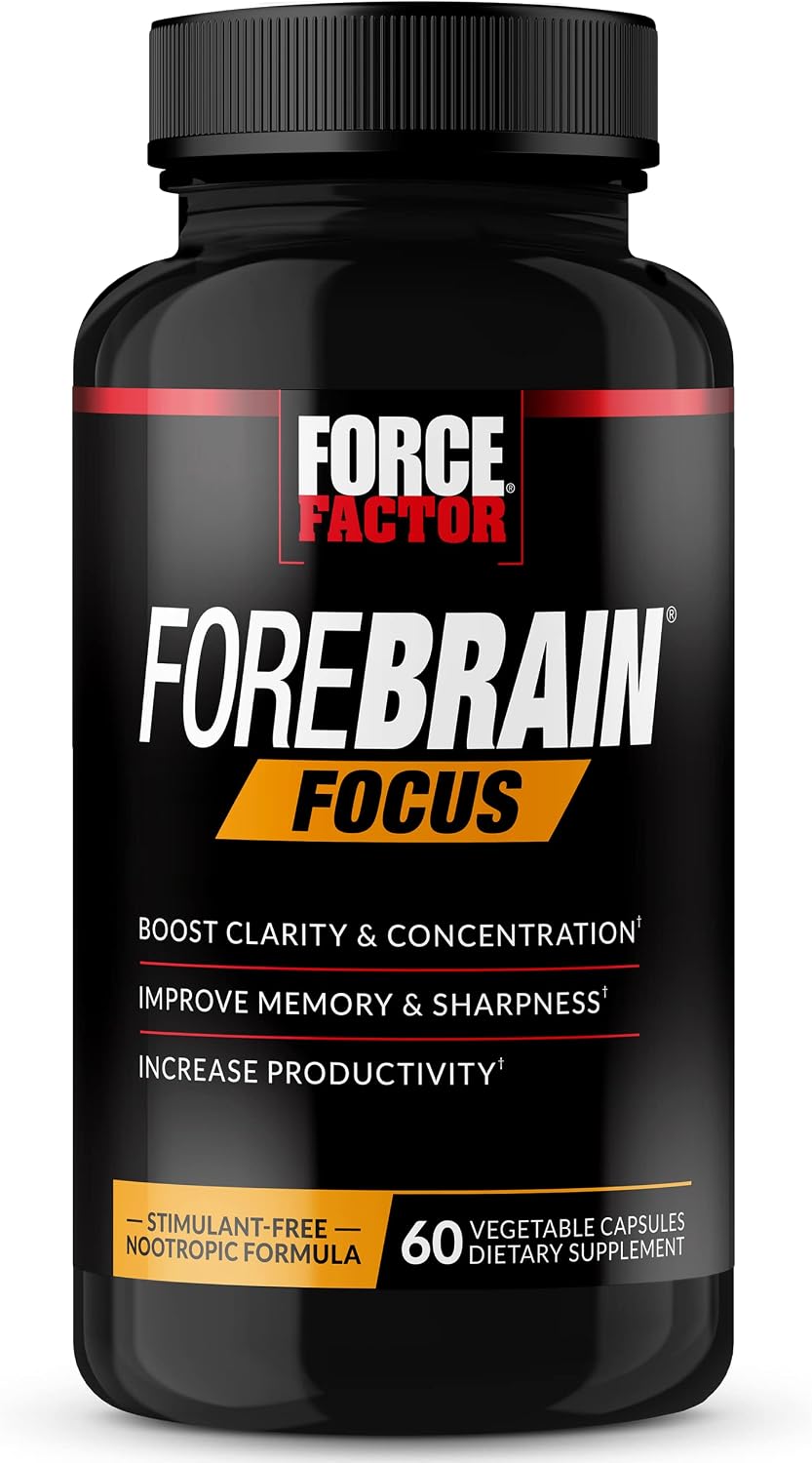Force Factor Forebrain Focus Brain Supplement - Nootropic Formula for Focus, Memory & Clarity (60 Capsules) - görsel 1