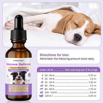 Pet Critical Guard Dog Immune Support Supplement with Turkey Tail Mushroom - 2 oz (59 ml)