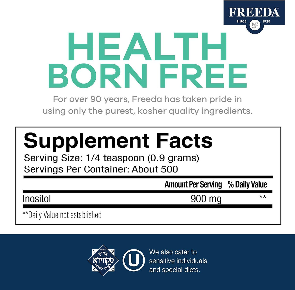 FREEDA Pure Myo-Inositol Powder – 454 g (16 oz) - görsel 3