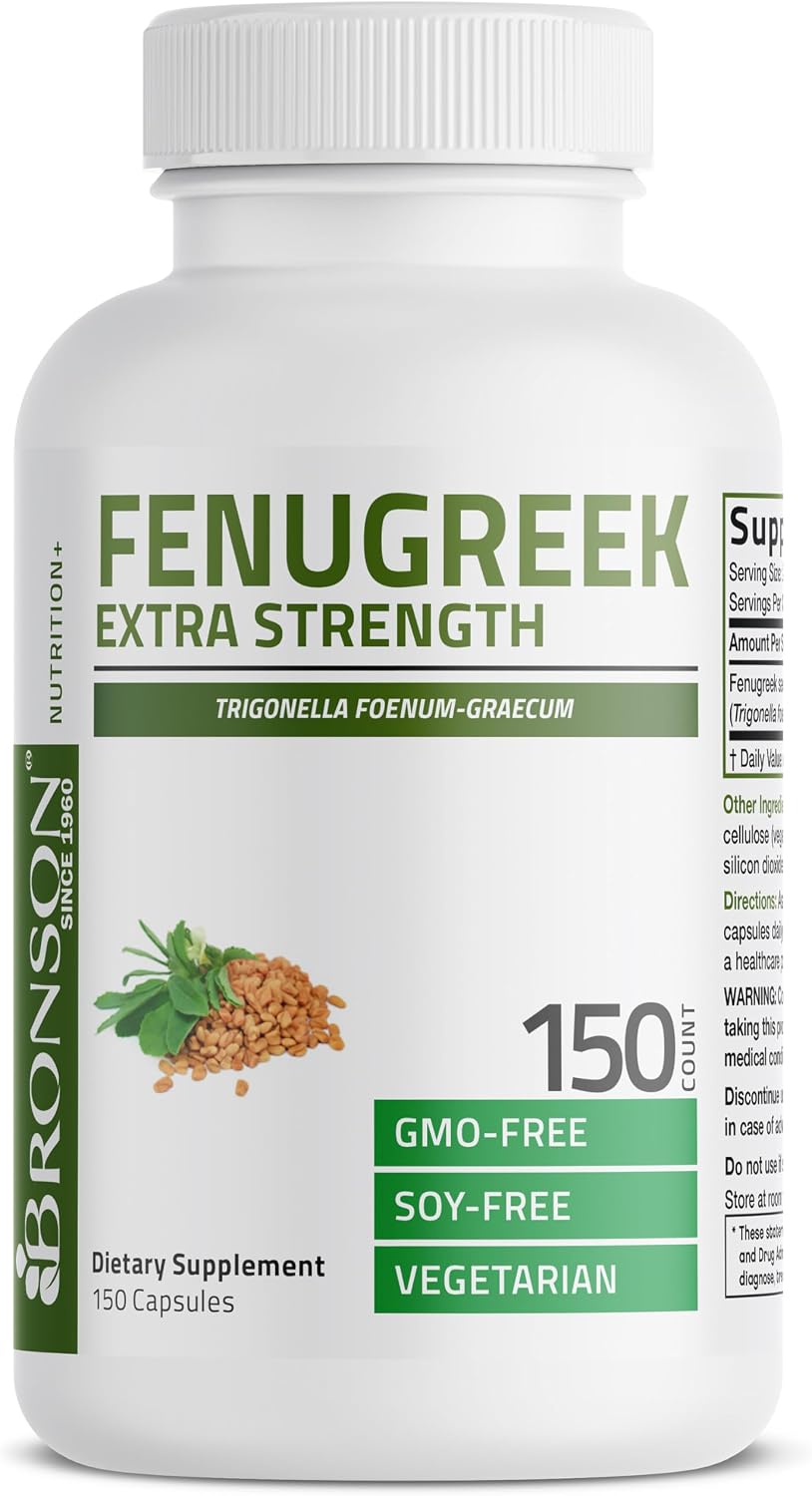 Bronson Extra Strength Fenugreek Seed Powder Capsules, 150 Capsules - görsel 3