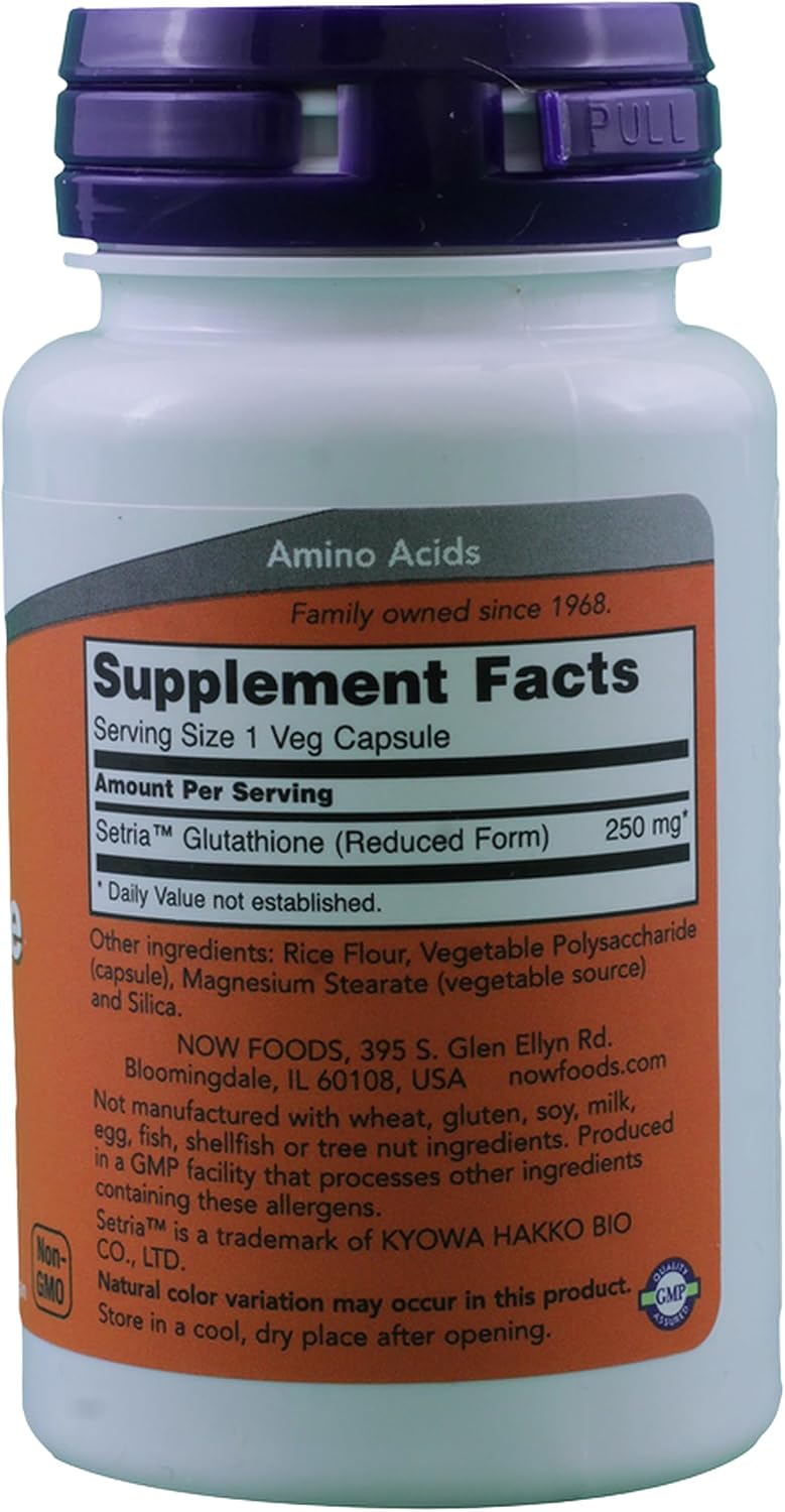 NOW Foods Glutathione 250mg, 60 Capsules (2-Pack) - görsel 2