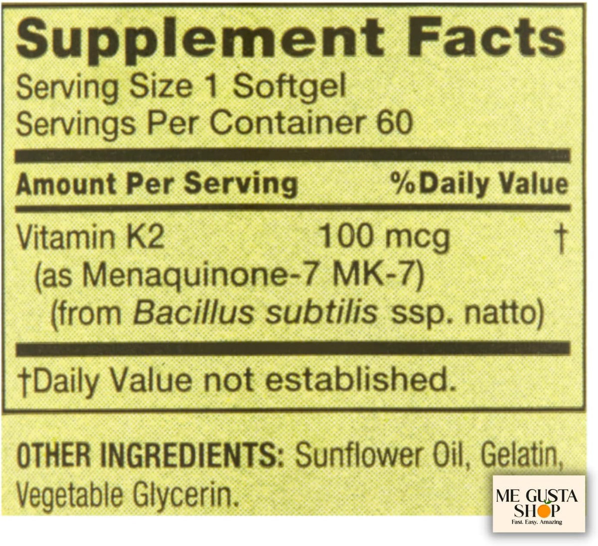 Spring Valley Vitamin K2 100 mcg, 60 Softgels with Pill Organiser - görsel 2