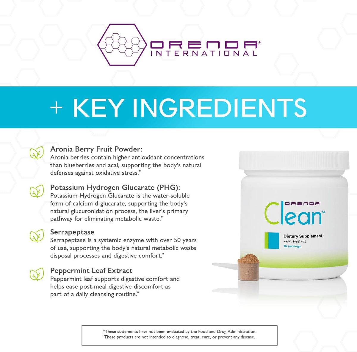 Orenda Clean 18-Botanical Food Supplement Powder with Serrapeptase & Milk Thistle, Aronia Berry, Turmeric & Ashwagandha - Liver Support, 80g - görsel 4