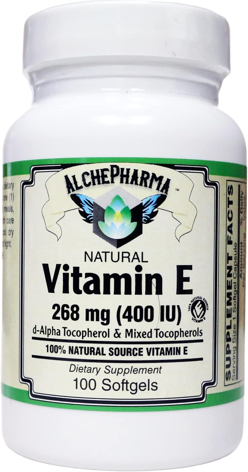 Vitamin E 268 mg (400 IU) 100% Natural Mixed Tocopherols d-Alpha Form (100 Softgels) - görsel 1