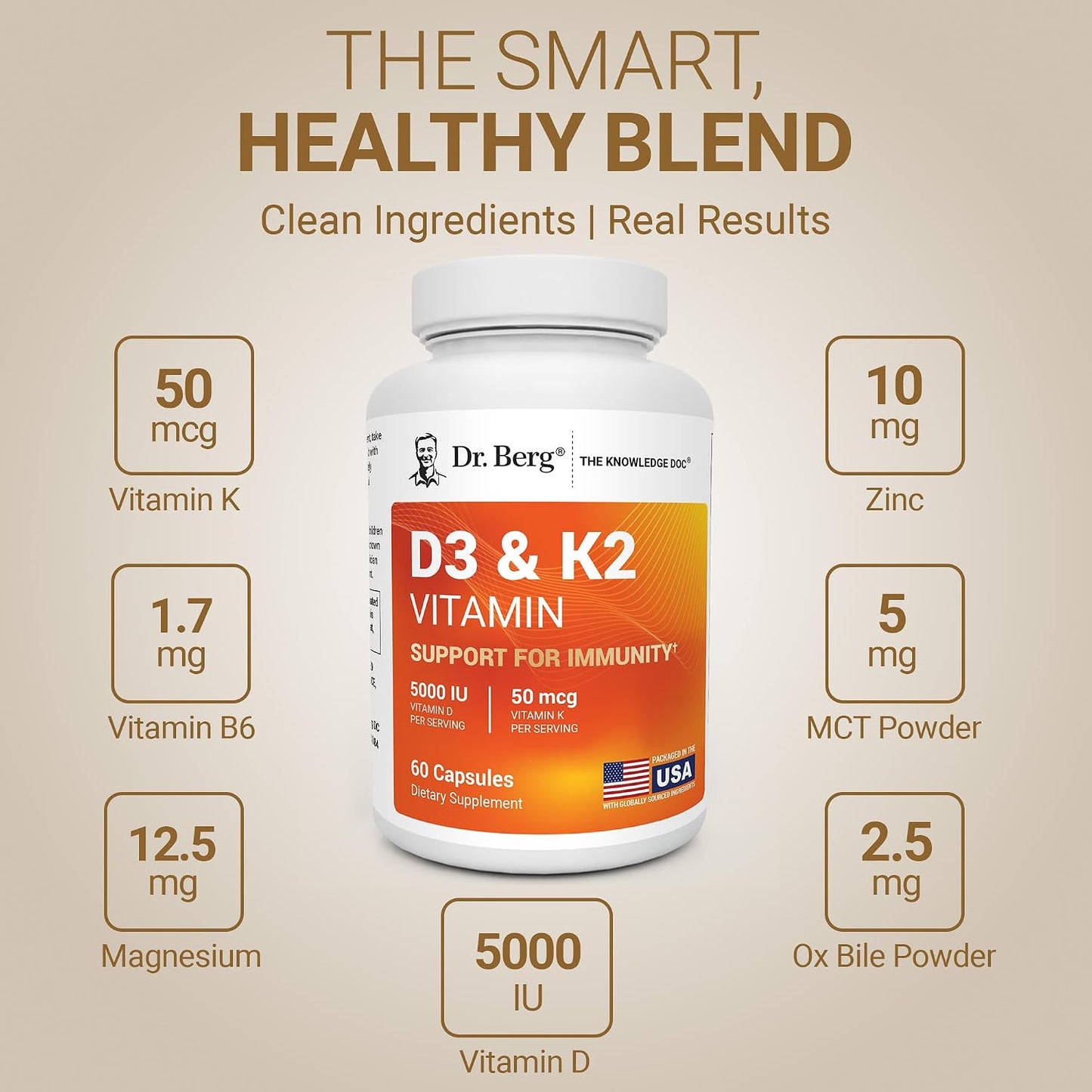 Dr. Berg Maximum Strength D3 K2 5000 IU - 60 Capsules - görsel 5