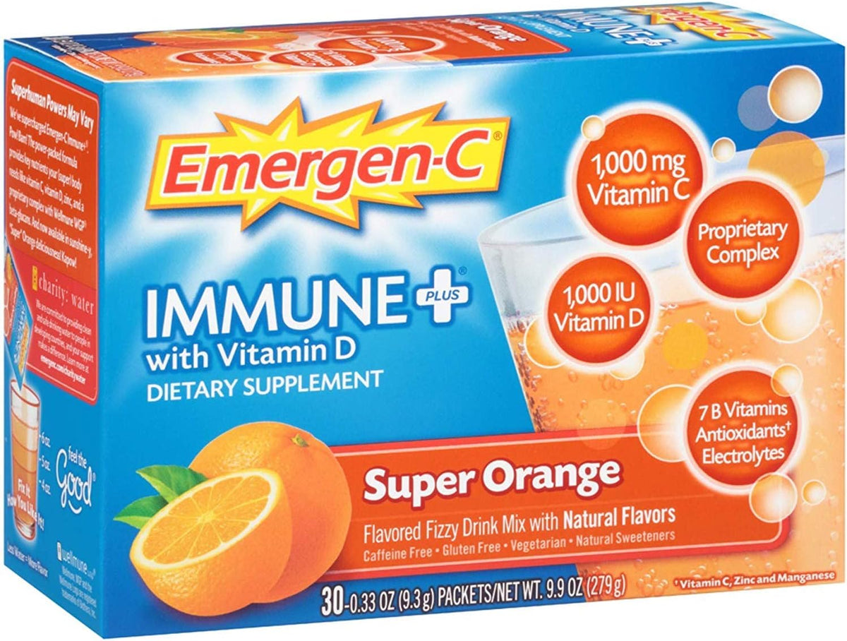 Emergen-C Super Orange Vitamin C Drink Mix, 30 Sachets (12 Pack) - görsel 4