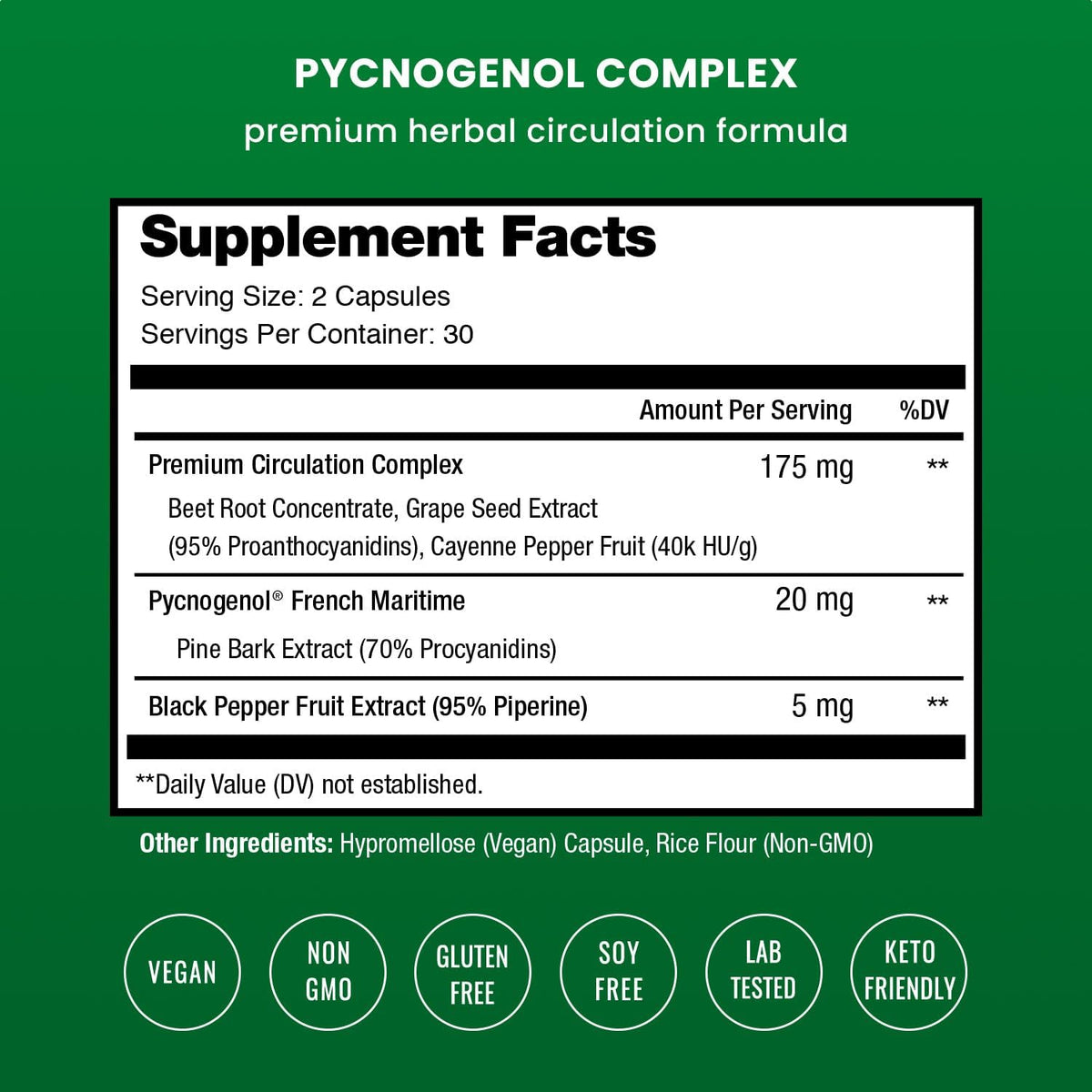 NutraChamps Pycnogenol French Maritime Pine Bark Extract - 60 Capsules - görsel 3