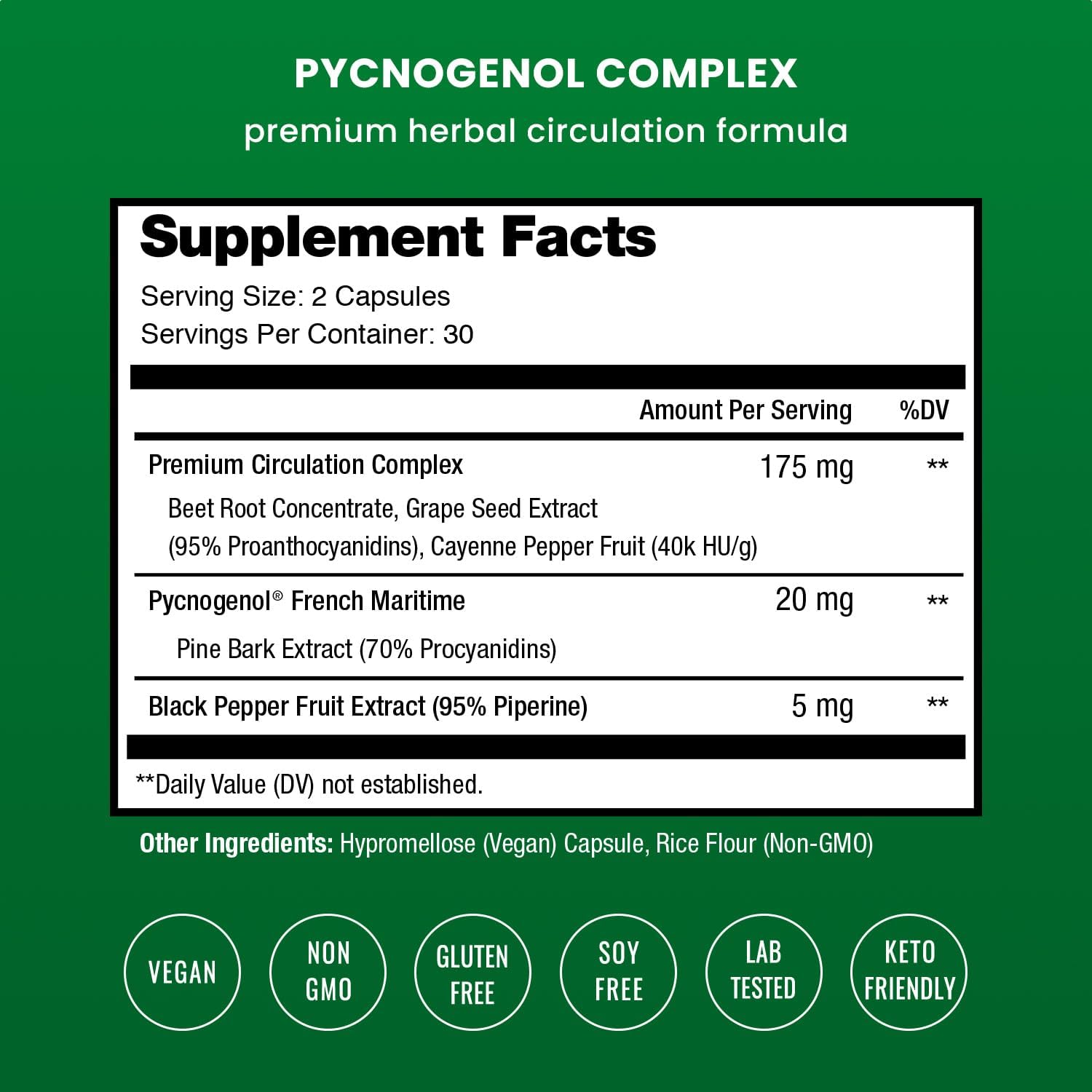 NutraChamps Pycnogenol French Maritime Pine Bark Extract - 60 Capsules - görsel 3