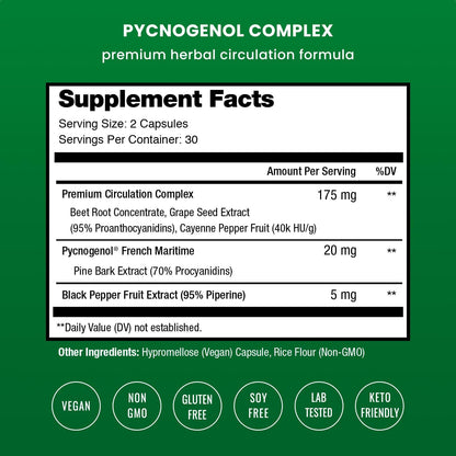 NutraChamps Pycnogenol French Maritime Pine Bark Extract - 60 Capsules