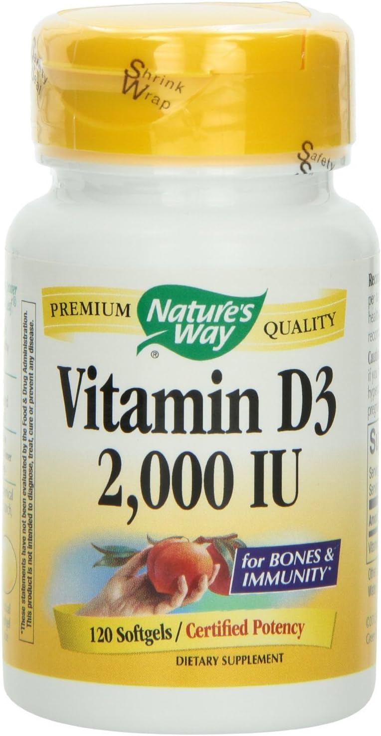 Nature's Way Vitamin D-3 2000 IU, 120 Softgels - görsel 1