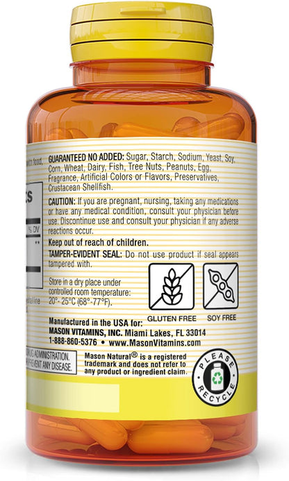 MASON NATURAL Moringa 500 mg – Energy Metabolism & Immune Support, 60 Capsules